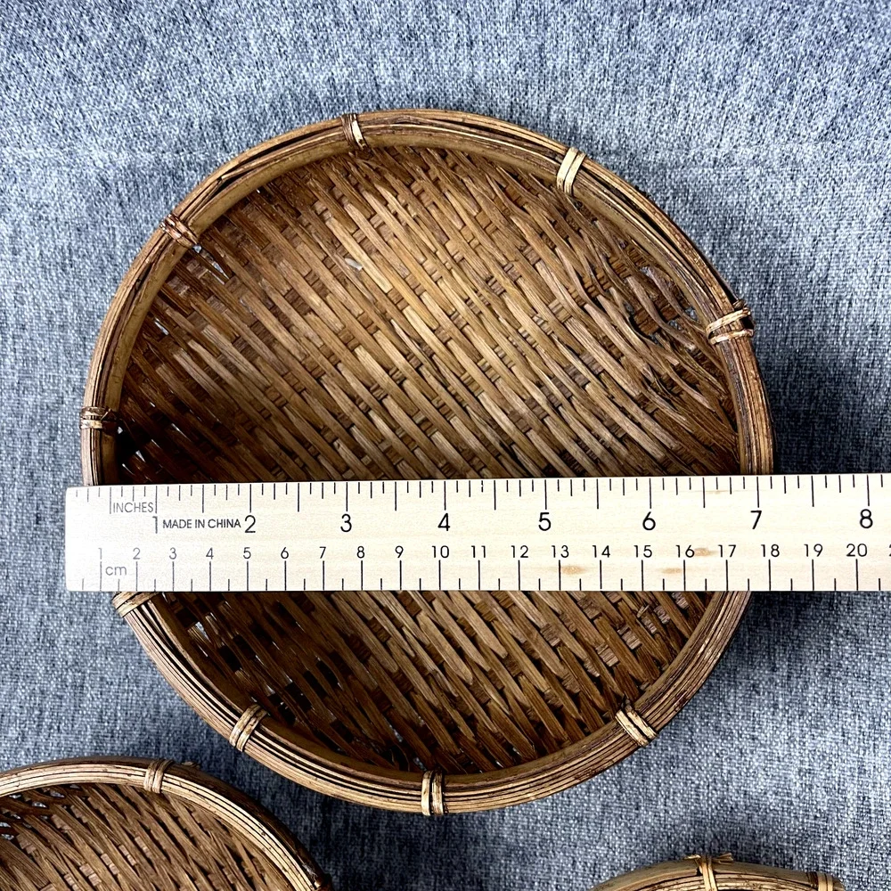 Set of‎ 3 Woven Baskets Nesting Decorative 7